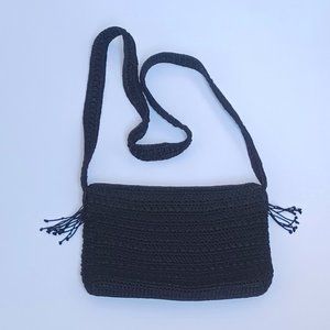 The Sak Black Crochet Crossbody Bag